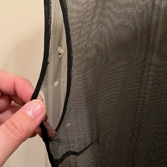 Stunning Vintage 1930s 30s Black Sheer Gown Dress With Large Floral Lace XS/S - Picture 9 of 10